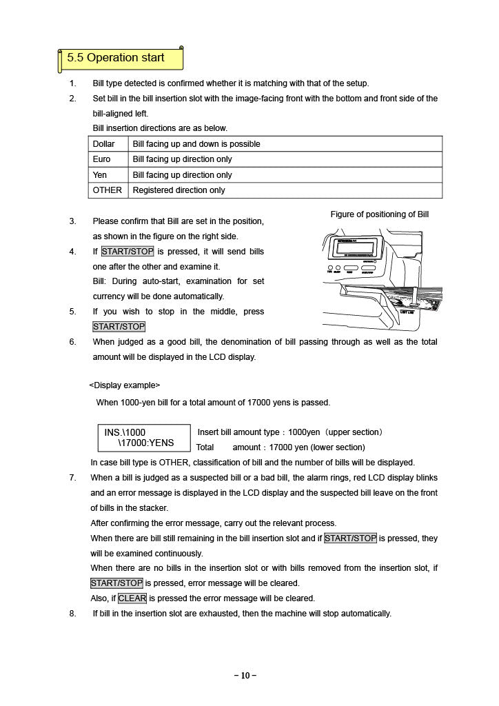 EXC-6700 MULTI-COUNTERFEIT BILL DETECTOR MATSUMURA4+1 Operation start
