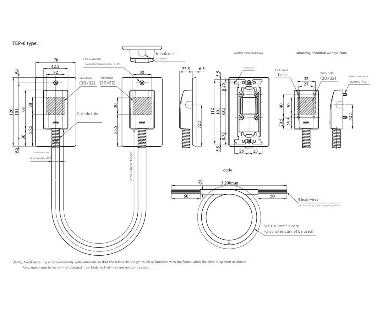 MIWALOCK TEP-8 Surface-Mounted Electrified Fittings product details