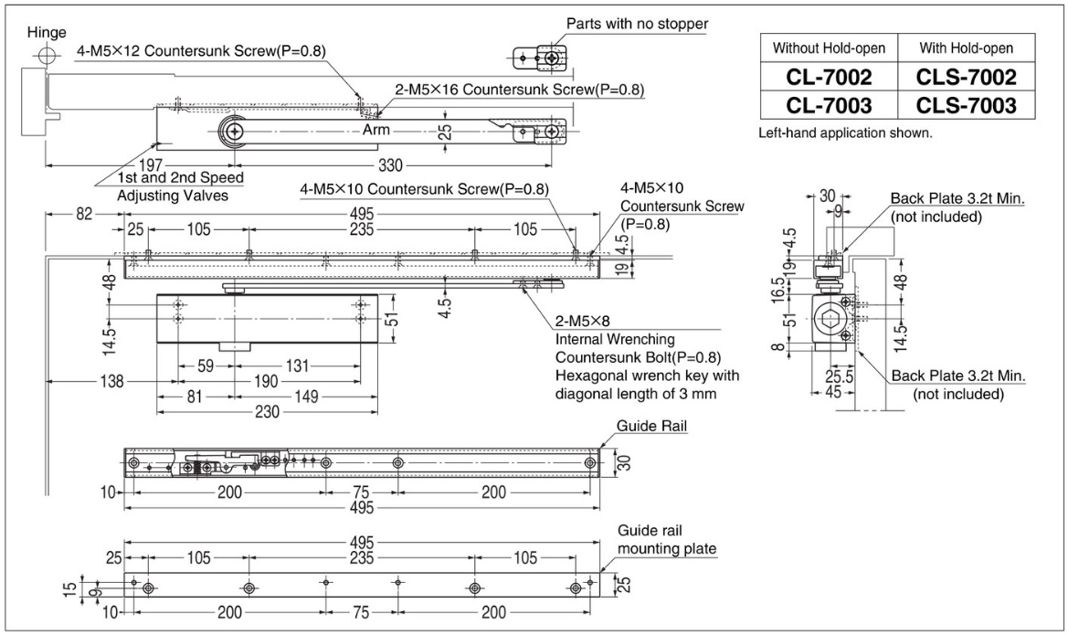 NEWSTAR Track rail type 7000series size