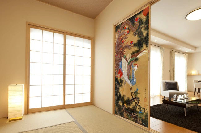 Stylish Fusuma Paper Japanese Ito Jakuchu design fusuma paper 1 Torinoko Washi Modern Image