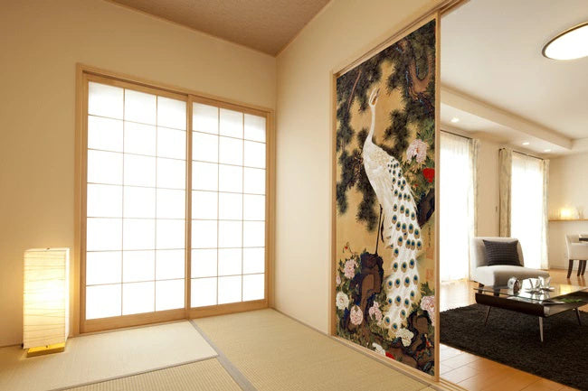 Stylish Fusuma Paper Japanese Ito Jakuchu design fusuma paper 2 Torinoko Washi Modern Image