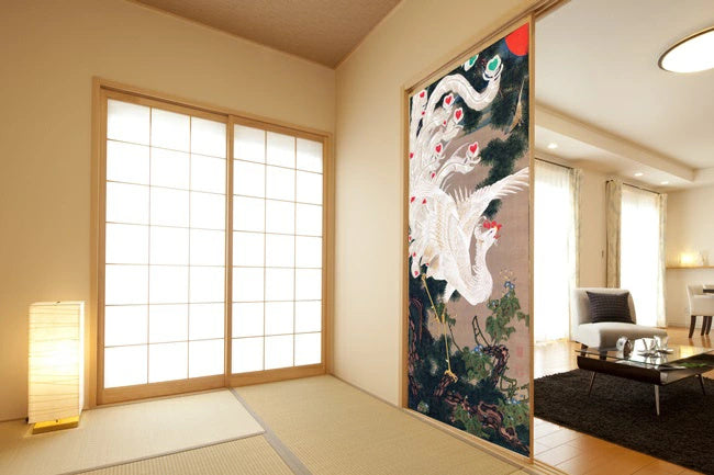 Stylish Fusuma Paper Japanese Ito Jakuchu design fusuma paper 4 Torinoko Washi Modern Image