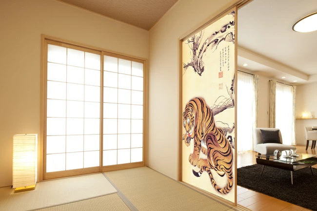 Stylish Fusuma Paper Japanese Ito Jakuchu design fusuma paper 6 Torinoko Washi Modern Image