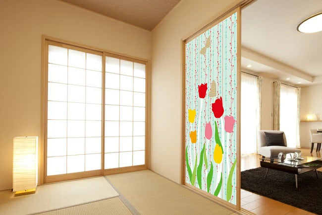 Stylish Fusuma Paper Orihime TULIP Torinoko Washi Modern image