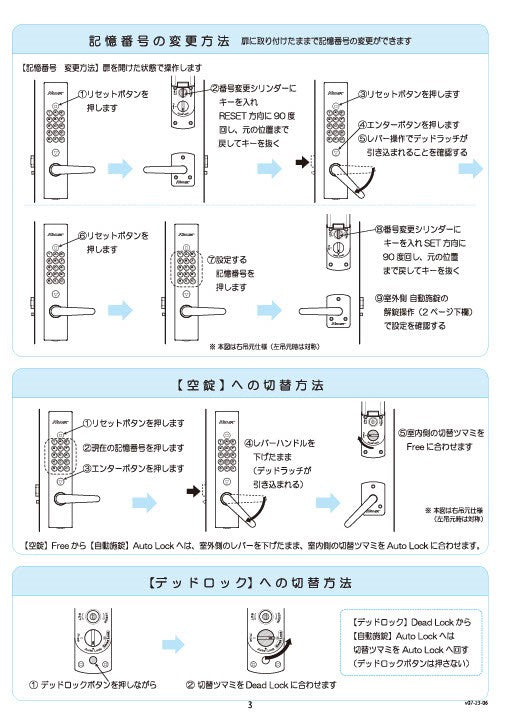 KEYLEX 4000 Prime AutoLock with Emergency Release Device Lever type 取扱説明3
