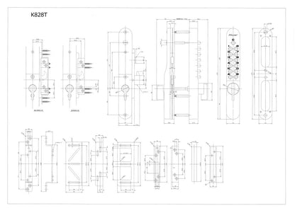 KEYLEX 800series K828T K828Tm Surface-Mounted / Sliding Door specification drawing K828T