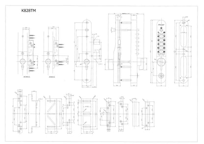 KEYLEX 800series K828T K828Tm Surface-Mounted / Sliding Door specification drawing K828TM