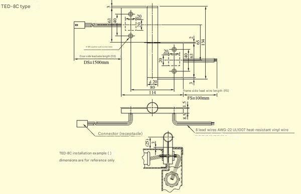 MIWALOCK TEC, TEF, TED Energized metal fittings TED-8C type details