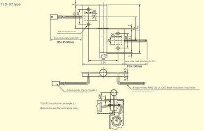 MIWALOCK TEC, TEF, TED Energized metal fittings TED-8C type details