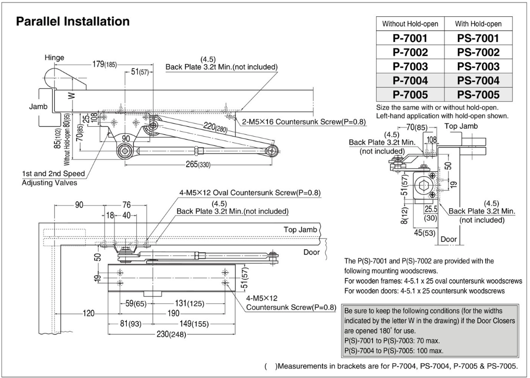 NEWSTAR_7000series_parallel installation size