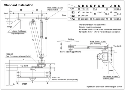 NEWSTAR_80series_standard Installation size 181-184