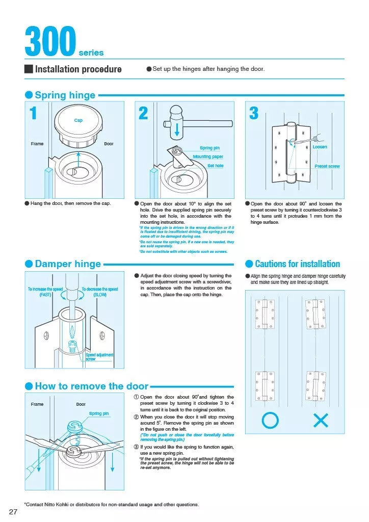 NITTOKOHKI 300series Installation procedure