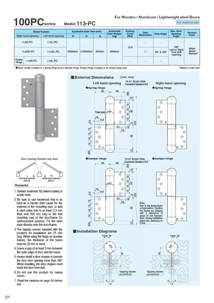NITTO KOHKI 100PC series model 113-PC catalog