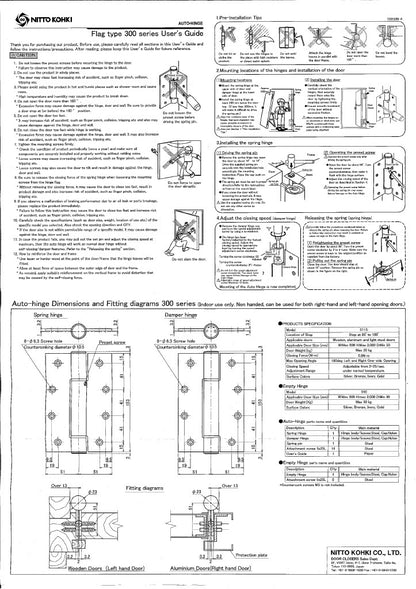 NITTO KOHKI 300series Included documents: Instruction manual English