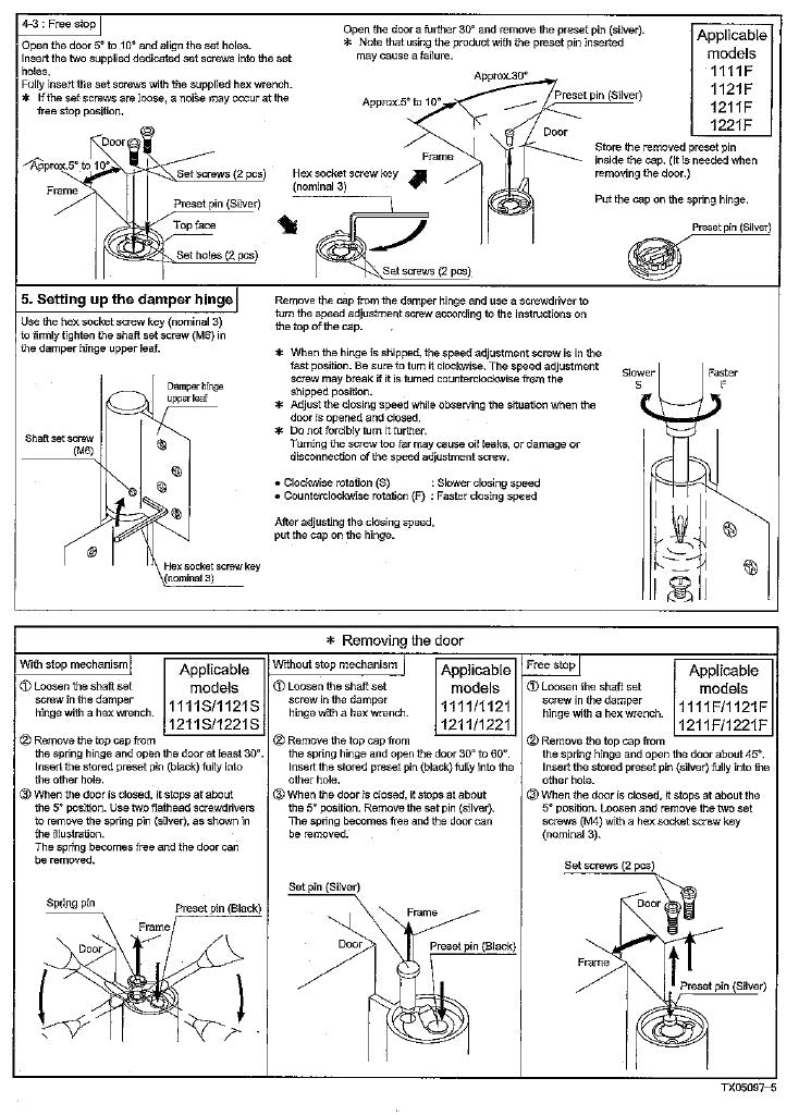 NITTO KOHKI (DENSEI) Auto-Hinge Flag Type 1000series Model 1100 Instruction Manual 3