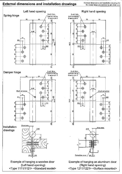 NITTO KOHKI (DENSEI) Auto-Hinge Flag Type 1000series Model 1200 Instruction Manual 4