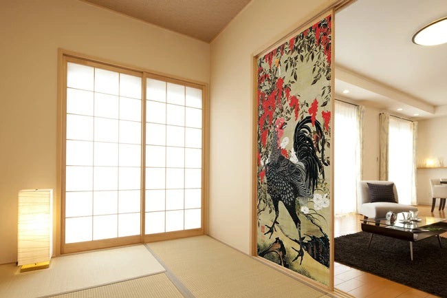 Stylish Fusuma Paper Japanese Ito Jakuchu design fusuma paper 5 Torinoko Washi Modern Image