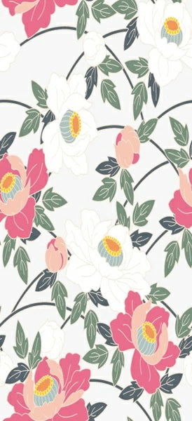 Stylish Fusuma Paper Orihime Peony design Torinoko Washi Modern 