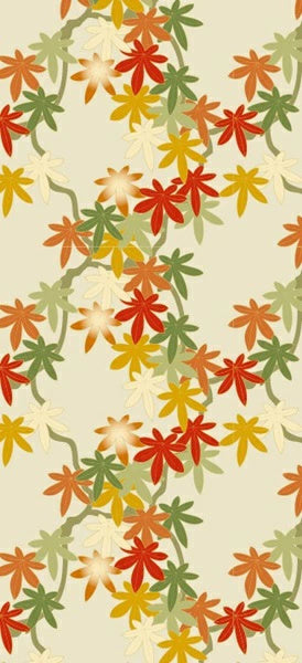 Stylish Fusuma Paper Orihime patterned all over Maple branchTorinoko Washi Modern