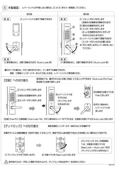 KEYLEX 4000 Prime AutoLock with Emergency Release Device Lever type 【MADE IN JAPAN】